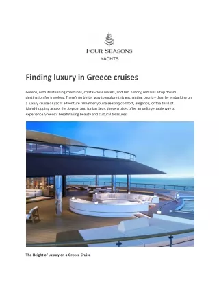 finding luxury in greece cruises