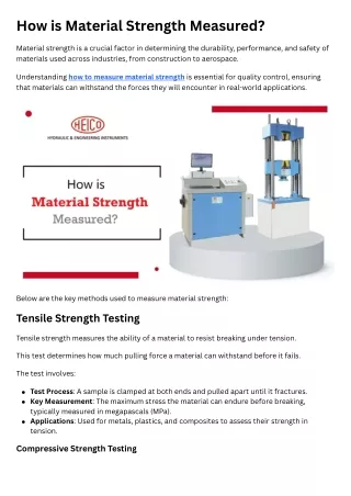 How is Material Strength Measured