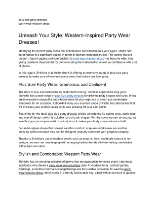 Unleash Your Style: Western-Inspired Party Wear Dresses!