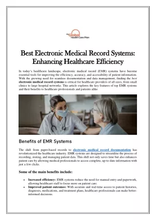 Best Electronic Medical Record Systems - Enhancing Healthcare Efficiency