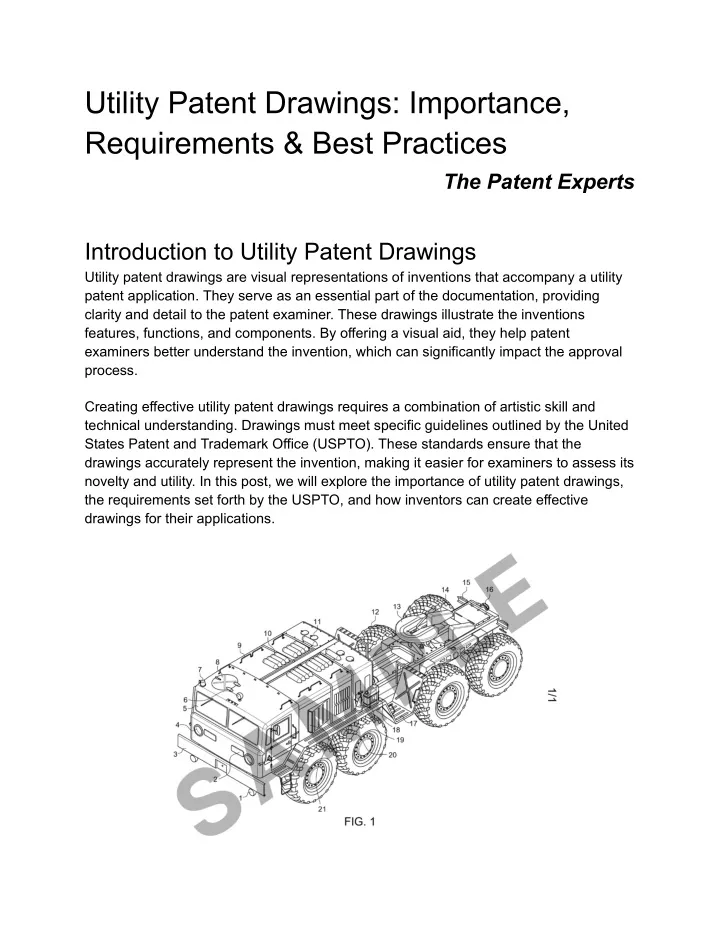 utility patent drawings importance requirements