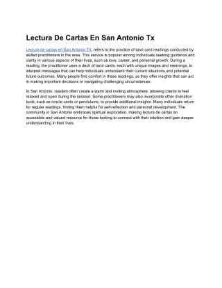 Lectura De Cartas En San Antonio Tx