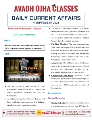 daily current affairs 4 september 2024