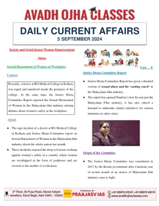 daily current affairs 5 september 2024
