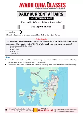 Daily Current Affairs September 16, 2024