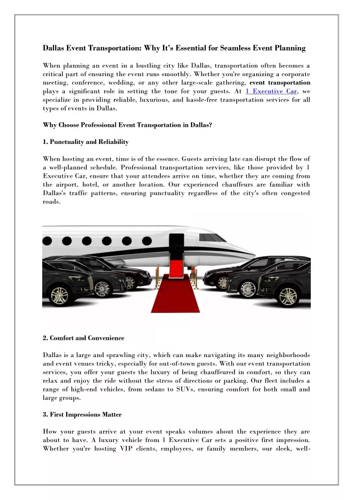 dallas event transportation why it s essential