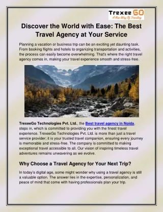 Best travel agency in Noida
