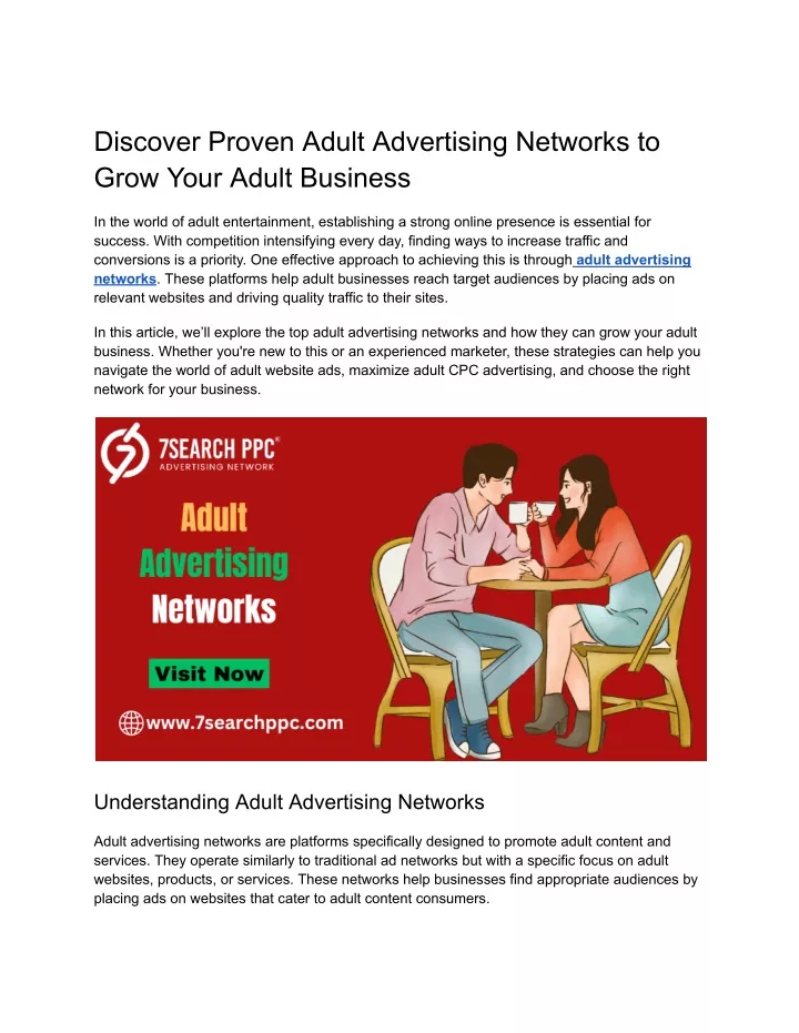 discover proven adult advertising networks