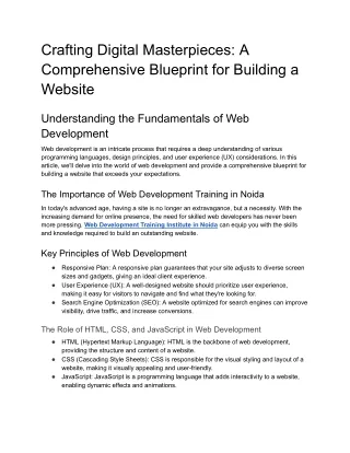Crafting Digital Masterpieces_ A Comprehensive Blueprint for Building a Website