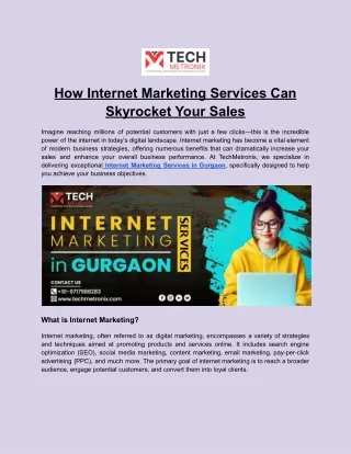 TechMetronix's Comprehensive Guide to Internet Marketing Services in Gurgaon_