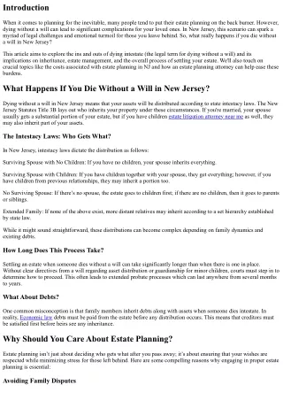 What Happens If You Die Without a Will in New Jersey?