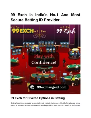 99 exch is india s no 1 and most secure betting
