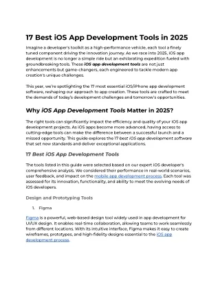 17 Best iOS App Development Tools in 2025