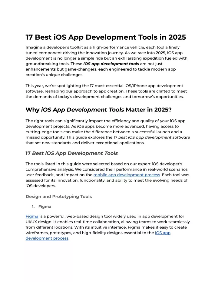 17 best ios app development tools in 2025