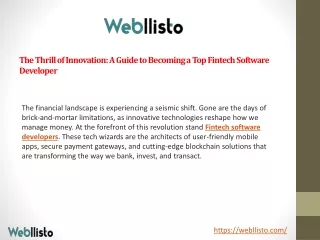 the thrill of innovation a guide to becoming a top fintech software developer