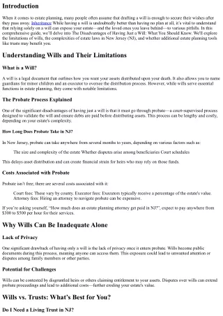 The Disadvantages of Having Just a Will: What You Should Know