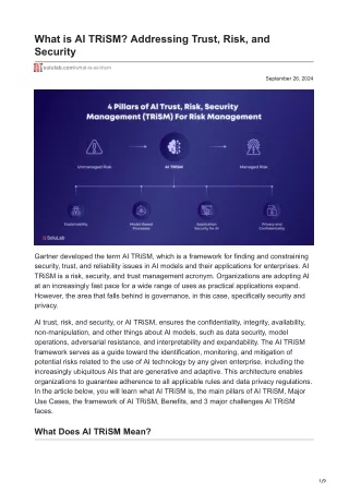what is ai trism addressing trust risk