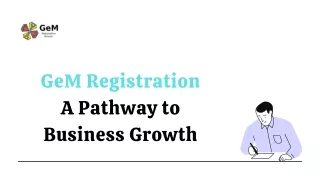 PPT Of GEM REGISTRATION FOR BUSINESS GROWTH