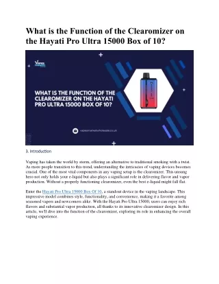 what is the function of the clearomizer