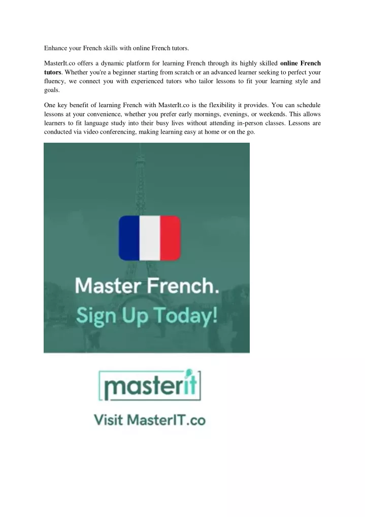 enhance your french skills with online french