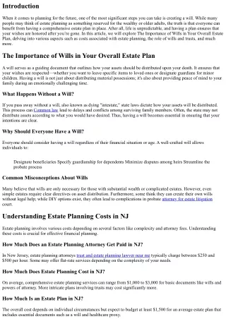 The Importance of Wills in Your Overall Estate Plan