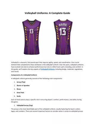 volleyball uniforms a complete guide