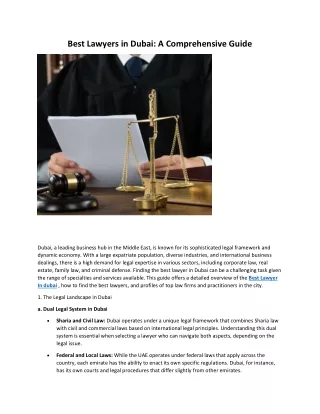 best lawyers in dubai a comprehensive guide