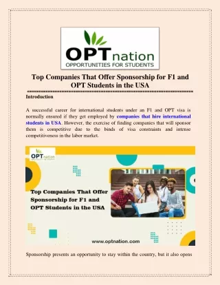 Top companies that hire international students