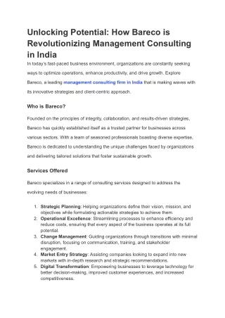 Unlocking Potential_ How Bareco is Revolutionizing Management Consulting in India