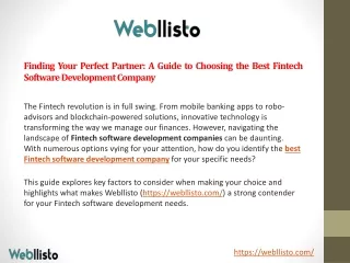 finding your perfect partner a guide to choosing the best fintech software development company