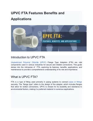 UPVC FTA