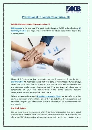 professional it company in frisco tx