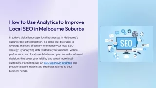 How to Use Analytics to Improve Local SEO in Melbourne Suburbs