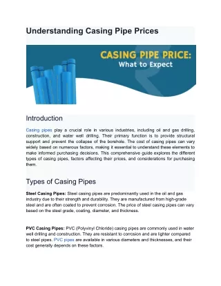 _Casing Pipe Prices