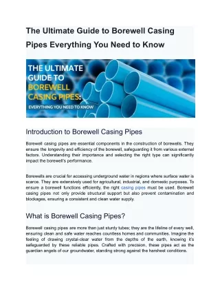 _Borewell Casing Pipes