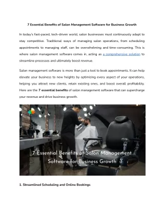 7 Essential Benefits of Salon Management Software for Business Growth