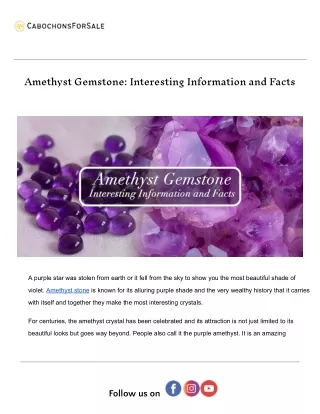 amethyst gemstone interesting information