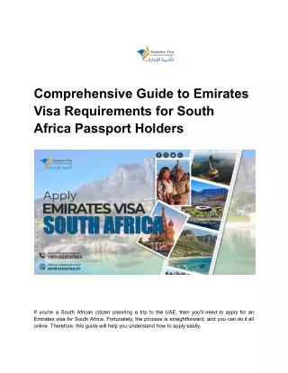 Comprehensive Guide to Emirates Visa Requirements for South Africa Passport Holders (1)