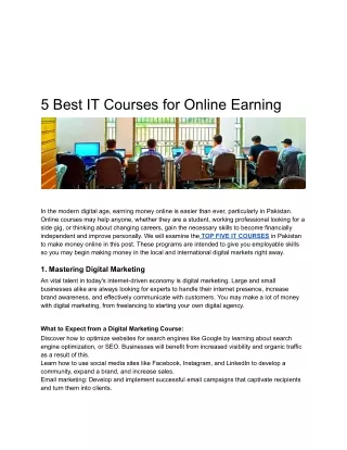 5 best it courses for online earning