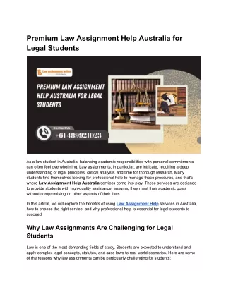 Law Assignment Help Australia for Legal Students