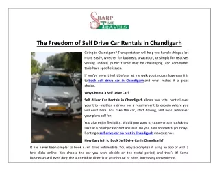 The Freedom of Self Drive Car Rentals in Chandigarh