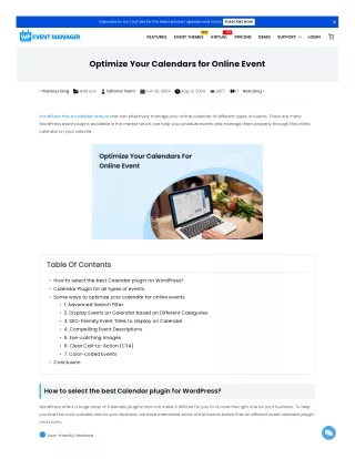 Optimize Your Calendars for Online Event