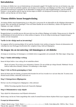 Så skapar du en inventering vid tömningen av ett dödsbo