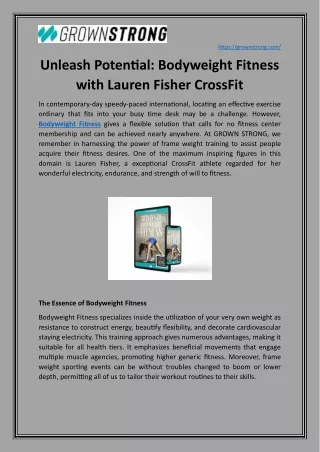 Unleash Potential: Bodyweight Fitness with Lauren Fisher CrossFit