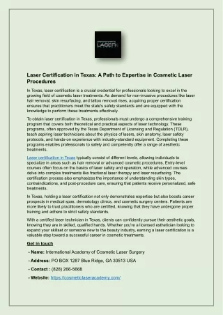 laser certification in texas a path to expertise