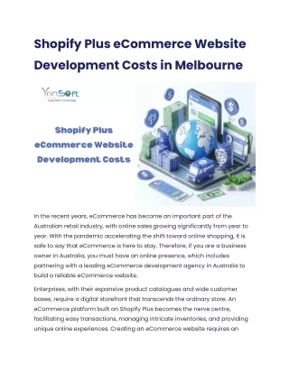 Shopify Plus eCommerce Website Development Costs in Melbourne