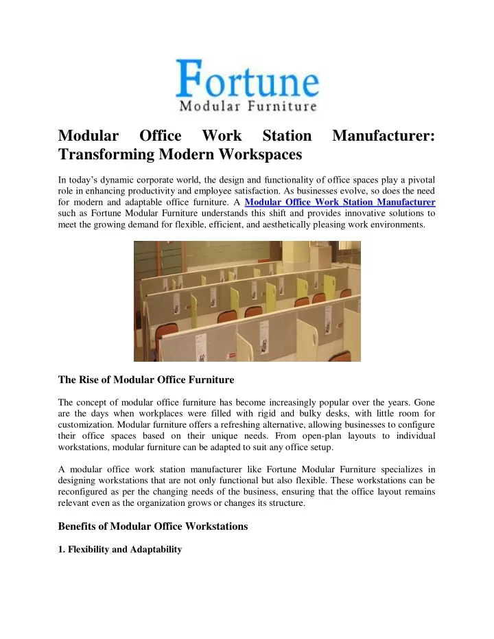 modular transforming modern workspaces