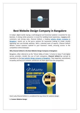 Best Website Design Company in Bangalore