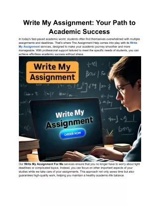 write my assignment your path to academic success