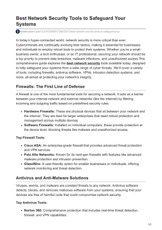 Best Network Security Tools to Safeguard Your Systems
